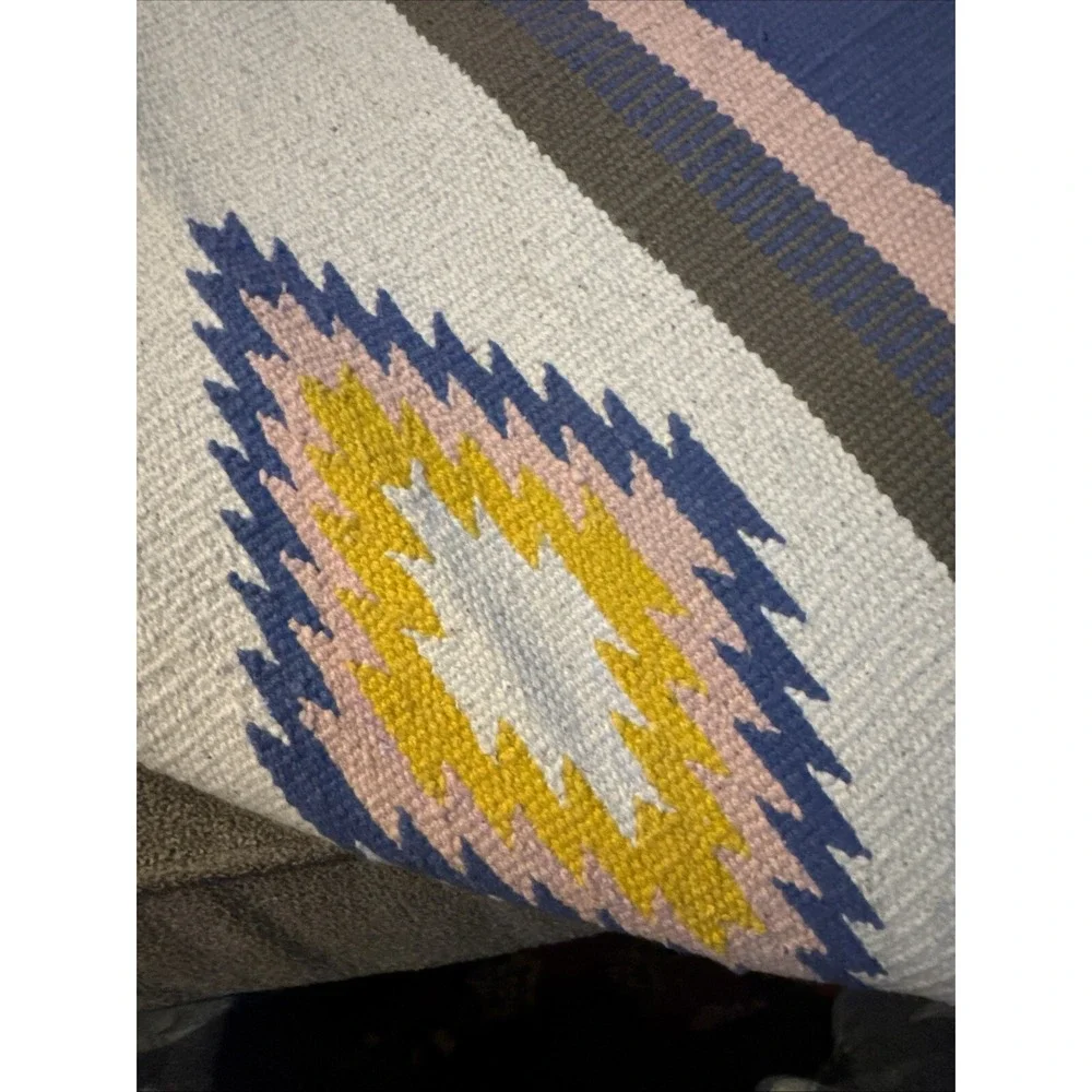 Vintage Handwoven Twill Woven Textile Rug Southwestern Style 33